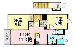 福岡県北九州市小倉南区上吉田6【アパート】の間取り