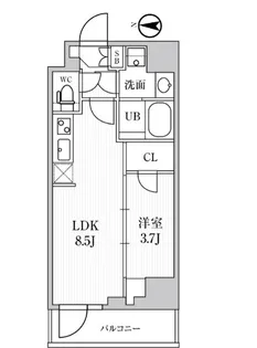 東京都江東区毛利1【マンション】の間取り