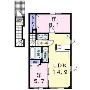 Villa 佐藤 E【2階】の間取り