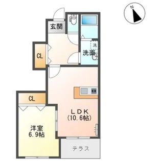 ピアクール【1階】の間取り