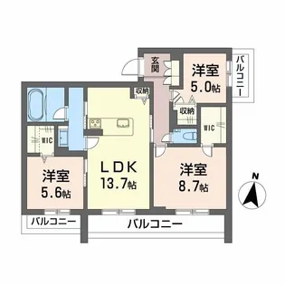 メゾンリーベル【3階】の間取り