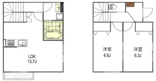3ROOM代田【1階】の間取り