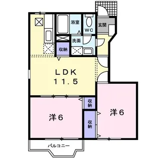 ヴェルジェB【1階】の間取り