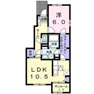 イナリ・シュロスA【1階】の間取り