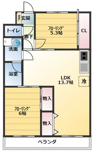 ダイタ北口マンション【4階】の間取り