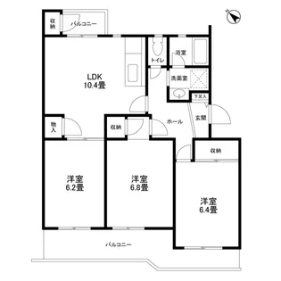 【アドリーム新百合ヶ丘C棟】【3階】の間取り
