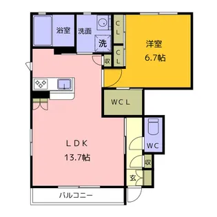 アムール2 C棟【1階】の間取り