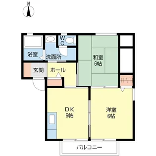 グリーンハイツD【2階】の間取り