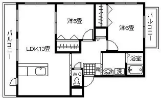 ルミエール鬼塚【2階】の間取り