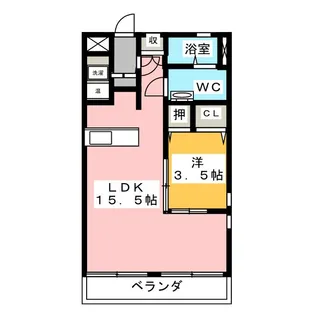 PARKSIDE KUNO【3階】の間取り