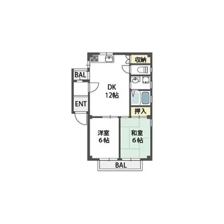 パセオ摂津II【1階】の間取り
