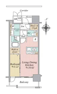シエリア天満橋【2階】の間取り