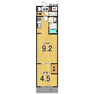 a-mon壬生高樋【2階】の間取り