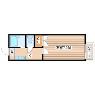 ローズガーデン泉崎【1階】の間取り