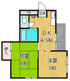 グランデ東香里II【3階】の間取り