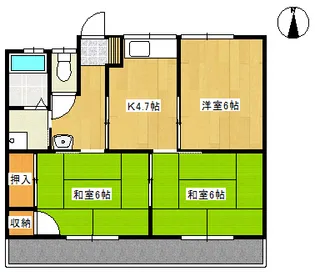 サンハイツ古城【2階】の間取り