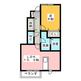 ロイヤルタウン染地台A、B、C、D【1階】の間取り