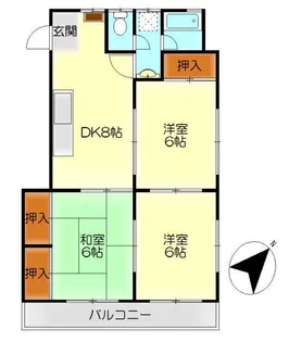 Kコート大学前【2階】の間取り