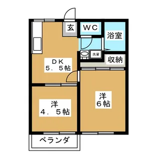 柴田ガーデンハイツD棟【2階】の間取り