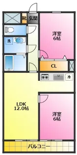 アクロスコート苅宿【4階】の間取り