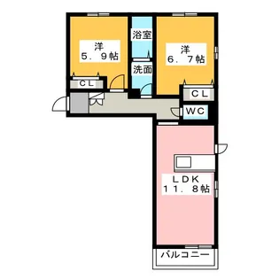 Premias平町【2階】の間取り