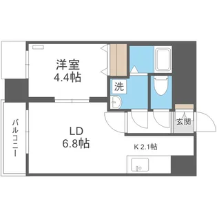 レジディア札幌駅前【7階】の間取り