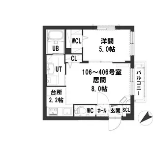 グランメール栄通6【1階】の間取り