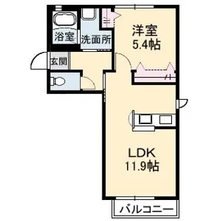 フェリスタージュ恩田【1階】の間取り