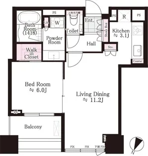 シティタワー有明【6階】の間取り