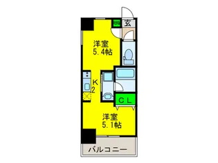 Dクレンツ平野【2階】の間取り