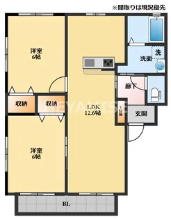クレセント【2階】の間取り
