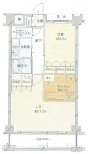 パームスプラザ上北台【2階】の間取り