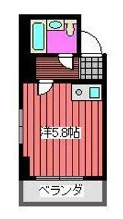 進正東大前コーポ【3階】の間取り