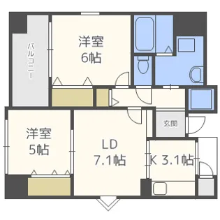 abitare Naniwa Inari【3階】の間取り