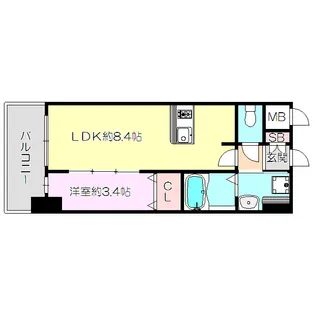 プレサンス新大阪ジェイズ【7階】の間取り