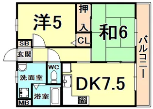 グッドヴィレッジ一番館・二番館【3階】の間取り
