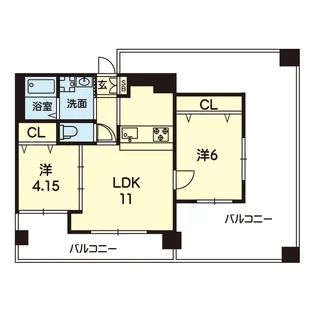 プラウド新生【9階】の間取り