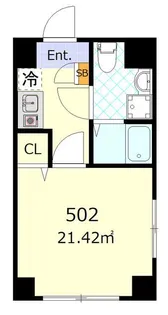 ブローテ三ノ輪【5階】の間取り