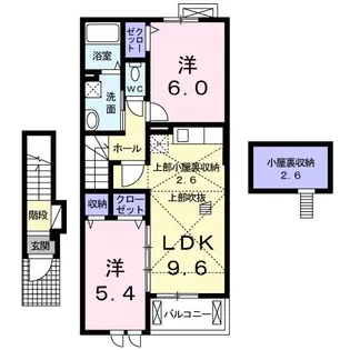 アクア・クレメント弐番館【2階】の間取り