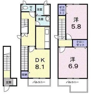 さくらヒルズII【2階】の間取り