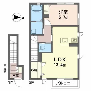 メゾンアベール【2階】の間取り
