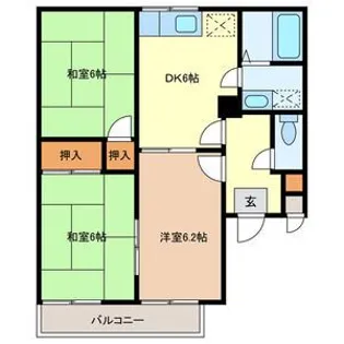 メゾンドネージュ6号館【1階】の間取り