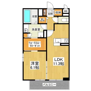 カーザ ヴェルデ C【3階】の間取り