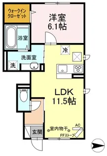 グランディール城東【1階】の間取り
