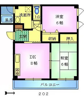 ラ・ビスタ駅南II【2階】の間取り