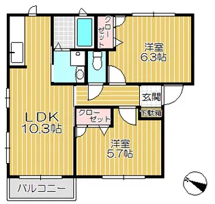 ハイツピジョン【2階】の間取り