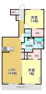 シャーメゾン岩沼中央【2階】の間取り