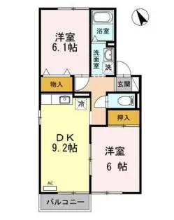 Jumelles AT A棟【1階】の間取り