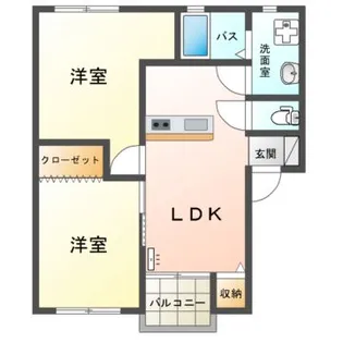 ソレイユ小郡【2階】の間取り