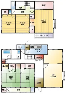 福島県郡山市安積町日出山字南台【一戸建】の間取り